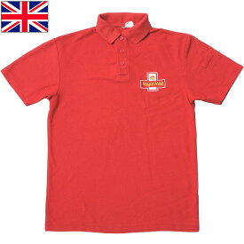 1点ならメール便可 イギリス郵便局 ロイヤルメール 半袖 ポロシャツ レッド USED JS143UN