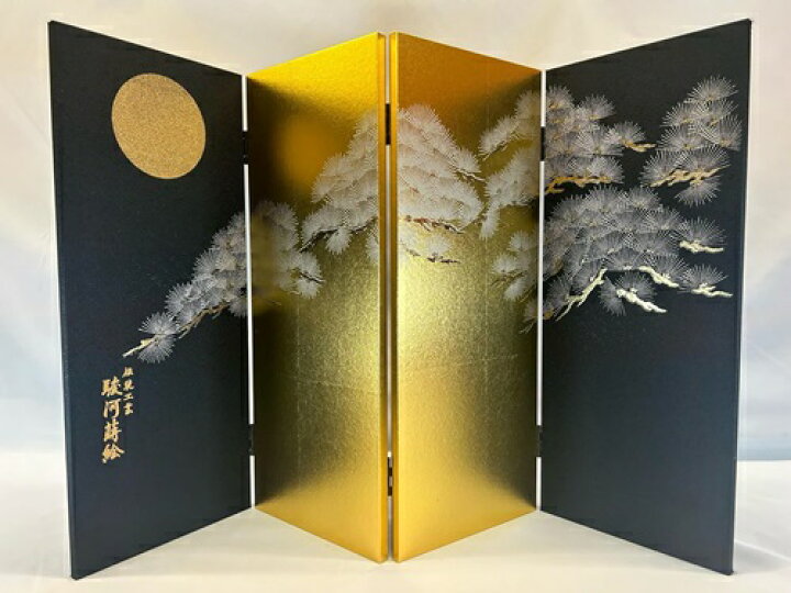 楽天市場】五月人形 5月4曲屏風 40cm 黒金銀針松 伝統工芸品 駿河蒔絵  
