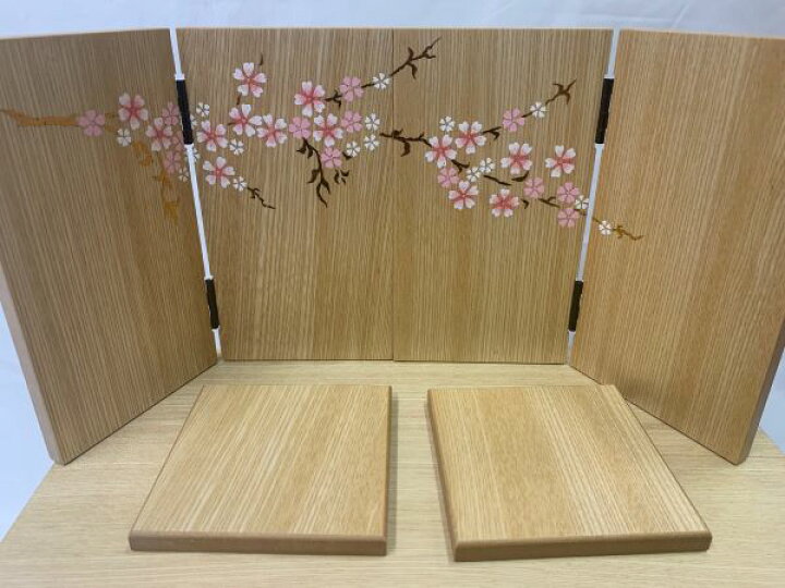 楽天市場】40G3-6 34x2 桜 飾り台・屏風セット H23-18A親王飾り 雛祭り  
