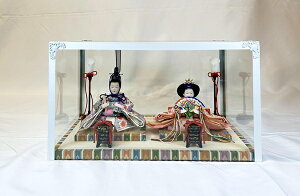 S-80 豆親王A 白枠ガラスケース飾り 燭台 貝桶 雛人形ひな人形 雛祭り ひな祭り 雛人形 海外土産 お雛様 お祝い プレゼント 桃の節句 節句飾り 日本伝統 シンプル セット飾り ケース飾り 親王
