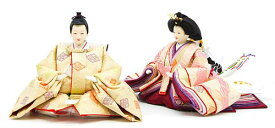 親王飾り　親王のみ　京十二番 色々武田菱と桃雪立涌雛人形　ひな人形　初節句　ひな祭り　お祝い　桃の節句　コンパクト　お雛様　海外へのお土産　お祝い　日本伝統　日本文化　日本土産　プレゼント　ギフト　上品　こだわり　本着せ　木手　正絹