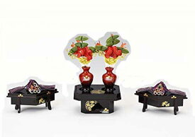 雛人形 2点道具 木製 高級溜塗 雪牡丹桜 (25号)雛人形　雛道具　お道具　小道具　ひな祭り　海外へのお土産　初節句　お祝い　お雛様　日本伝統　日本文化　和風インテリア　日本土産　桃の節句　インテリア小物　ギフト　プレゼント　ミニチュア