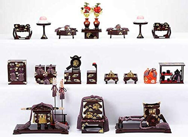楽天市場】30号9品 木製 溜塗 雪牡丹 桜ひな道具 ひな人形 雛人形 雛 