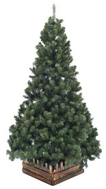 210cm幅広DX濃緑　品質保証高級クリスマスツリー木枠付　送料無料