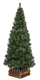 210cmスリム 濃緑 品質 保証高級ツリー 木枠付　クリスマスツリー スリム