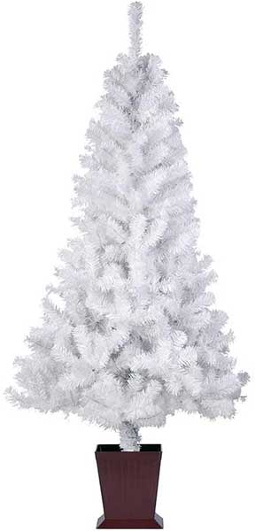 【格安クリスマスツリー】使いやすい大きさ！！ カナディアンツリー四角ポット付ホワイト 150cm 【クリスマスツリー】