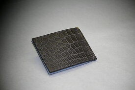 クロコダイル 財布 マネークリップ 山本製鞄 メンズ 日本製 本革 グレー