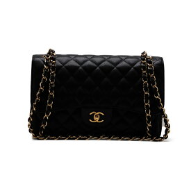 CHANEL【シャネル】デカマトラッセ ダブルフラップ ターンロック チェーンショルダー キャビアスキン 黒（ゴールド金具） ショルダーバッグ ミニショルダーバッグ レディースバッグ レディースショルダーバッグ ハイブランド【中古】【送料無料】