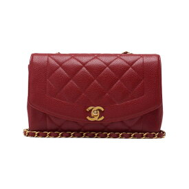 CHANEL【シャネル】マトラッセ ダイアナフラップ チェーンショルダー キャビアスキン 赤（ゴールド金具） ショルダーバッグ レディースショルダーバッグ レディースバッグ ハイブランド【中古】【送料無料】【SS】