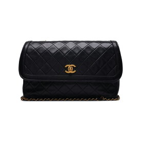 CHANEL【シャネル】マトラッセ 25cm デザインフラップ チェーンショルダー ラムスキン 黒（ゴールド金具） ショルダーバッグ ミニショルダーバッグ レディースバッグ ハイブランド【中古】【送料無料】