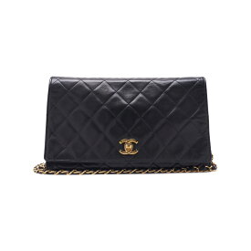 CHANEL【シャネル】マトラッセ フルフラップ ターンロック チェーンショルダー ラムスキン 黒（ゴールド金具）ショルダーバッグ ミニショルダーバッグ レディースバッグ ハイブランド【中古】【送料無料】