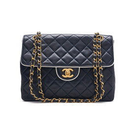 CHANEL【シャネル】マトラッセ　バイカラー　チェーンショルダー ラムスキン ネイビー×白（ゴールド金具）ショルダーバッグ ミニショルダーバッグ レディースバッグ レディースバッグ ハイブランド【中古】【送料無料】