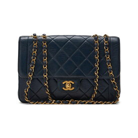 CHANEL【シャネル】マトラッセ デザインフラップ チェーンショルダー ラムスキン ネイビー（ゴールド金具） ショルダーバッグ ミニショルダーバッグ レディースバッグ レディースショルダーバッグ ハイブランド【中古】【送料無料】