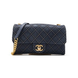 CHANEL【シャネル】ワイルドステッチ ダブルチェーンショルダー カーフレザー 黒（ゴールド金具）トートバッグ レディースバッグ レディースバッグ ハイブランド【中古】【送料無料】