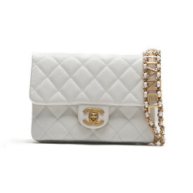 CHANEL【シャネル】マトラッセ ターンロック ココチャーム チェーンウエストバッグ キャビアスキン 白（ゴールド金具） ウエストバッグ レディース ウエストバッグ レディースバッグ【中古】【送料無料】