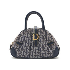 Dior【ディオール】トロッター ハンドバッグ キャンバス×レザー グレー×ネイビー（ゴールド金具） レディース バッグ ハンドバッグ レディース 【中古】【送料無料】