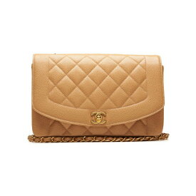 CHANEL シャネル マトラッセ ダイアナフラップ チェーンショルダー キャビアスキン ベージュ（ゴールド金具） ショルダーバッグ ミニショルダーバッグ レディースバッグ レディースショルダーバッグ ハイブランド【中古】【送料無料】