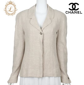 【返品可】CHANEL シャネル ココボタン ジャケット 36 ベージュ トップス 長袖 ブルゾン カットソー アウター ブランド アパレル