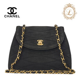 CHANEL シャネル ショルダーバッグ トートバッグ ラウンドフラップ ターンロック チェーンショルダー スウェード 黒 ゴールド金具　レディースバッグ　ブランド【中古】【送料無料】