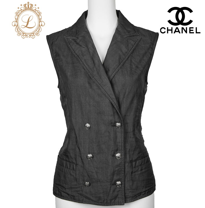 CHANEL シャネル トップス ベスト ネイビー 40