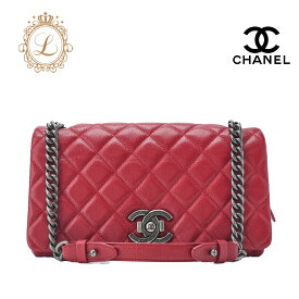 CHANEL シャネル マトラッセ フルフラップ チェーンショルダー キャビアスキン 赤（シルバー金具） ショルダーバッグ レディースショルダーバッグ レディースバッグ ハイブランド【中古】【送料無料】