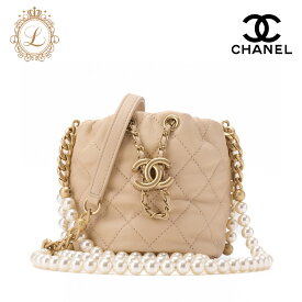 CHANEL シャネル マトラッセ パール 巾着型 チェーンショルダー ラムスキン ベージュ（ゴールド金具）ショルダーバッグ ミニショルダーバッグ レディースバッグ レディースバッグ ハイブランド【中古】【送料無料】