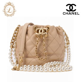 CHANEL シャネル マトラッセ パール 巾着型 チェーンショルダー ラムスキン ベージュ（ゴールド金具）ショルダーバッグ ミニショルダーバッグ レディースバッグ レディースバッグ ハイブランド【中古】【送料無料】