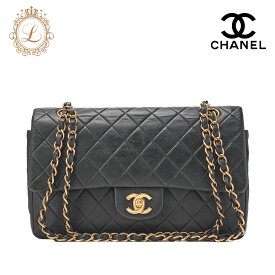 CHANEL シャネル チェーンショルダーバッグ マトラッセ ダブルフラップ 25cm ラムスキン 黒 （ゴールド金具） レディース バッグ レディース【中古】【送料無料】【SS】