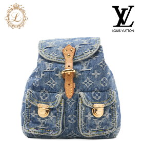LOUIS VUITTON ルイヴィトン モノグラム デニム サックアドPM M95057　リュック ブルー （ゴールド金具）ショルダーバッグ【中古】【送料無料】