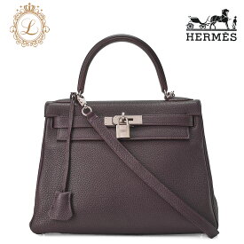HERMES エルメス 　ケリー28　ハンドバック 　内縫い　トゴ　レザン （シルバー金具）　2way　 レディースバッグ ハイブランド【中古】【送料無料】