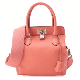 HERMES エルメス 　ツールボックス20　エバーカラー　2way　フラミンゴ　ハンドバッグ （シルバー金具） レディースバッグ ハイブランド【中古】