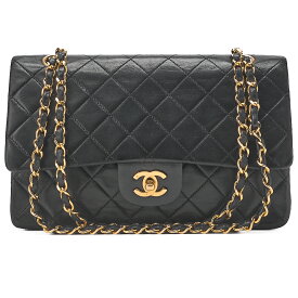 CHANEL シャネル チェーンショルダーバッグ マトラッセ ダブルフラップ 25cm ラムスキン 黒 （ゴールド金具） レディース バッグ レディース【中古】【送料無料】