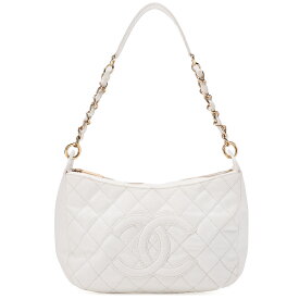 CHANEL シャネル　キャビアスキン　マトラッセ　ココマーク　ワンショルダー　白（シルバー金具） レディースバッグ　トートバッグ ハイブランド 【中古】【送料無料】