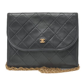CHANEL シャネル ショルダーバッグ マトラッセ プッシュロック ラムスキン 黒 ゴールド金具 グレインチェーンショルダー ブランド【中古】【送料無料】