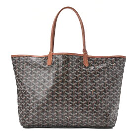GOYARD【ゴヤール】サン・ルイPM　トートバッグ コーティング　PVCxレザー　ブラウン（シルバー金具） レディース 【中古】【送料無料】