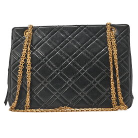 CHANEL シャネル　ラムスキン　マトラッセ　 2.55チェーンショルダー 　黒（ゴールド金具） レディース バッグ ショルダーバッグ【中古】【送料無料】
