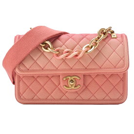CHANEL シャネル　マトラッセ　2WAYショルダー　キャビアスキン　サーモンピンク　ゴールド金具　レディースバッグ　ブランド【中古】【送料無料】