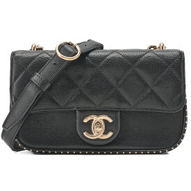 CHANEL シャネル 　マトラッセ 　キャビアスキン　シングルフラップ　2WAYチェーンショルダー　黒　ゴールド金具)　レディースバッグ ブランド【中古】【送料無料】