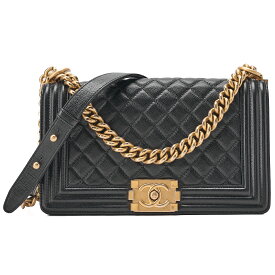 CHANEL シャネル　キャビアスキン　ボーイシャネル25 　チェーンショルダー　黒　（ゴールド金具）レディースバッグ レディースショルダーバッグ ハイブランド【中古】【送料無料】