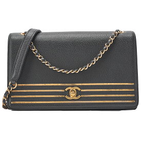 CHANEL シャネル キャビアスキン ココマーク シングルフラップ チェーンショルダー 黒（ゴールド金具）ブランド レディースバッグ ハイブランド【中古】【送料無料】