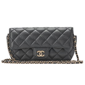 CHANEL シャネル キャビアスキン ミニマトラッセ メガネケース チェーンショルダー 黒（ゴールド金具）レディースバッグ ハイブランド【中古】【送料無料】
