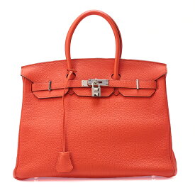 HERMES　エルメス　バーキン35　トゴ　ハンドバック　ルージュピヴォワンヌ（シルバー金具）レディースバッグ　ブランド【中古】【送料無料】