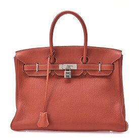 HERMES　エルメス　バーキン35　トリヨンクレマンス　ハンドバック　サンギーヌ（シルバー金具）レディースバッグ　ブランド【中古】【送料無料】