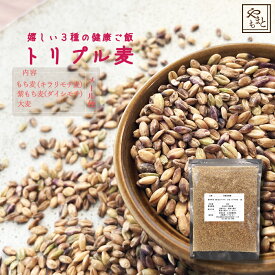岡山県産雑穀 トリプル麦950g（紫もち麦、もち麦、大麦） ポイント消化 ぽっきり 安い お試し 国産 送料無料 メール便