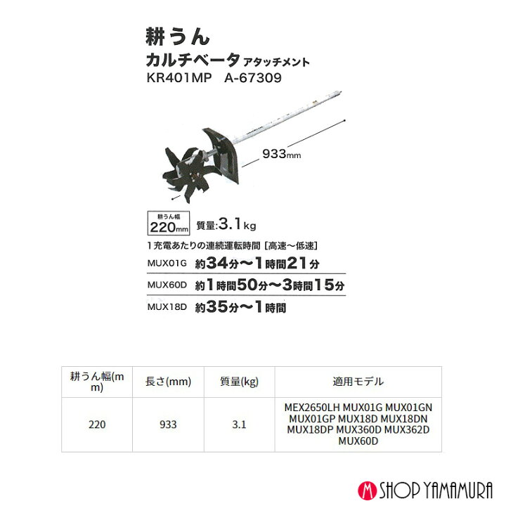楽天市場】【耕うんセット】【正規店】 マキタ 耕耘 18V充電式 