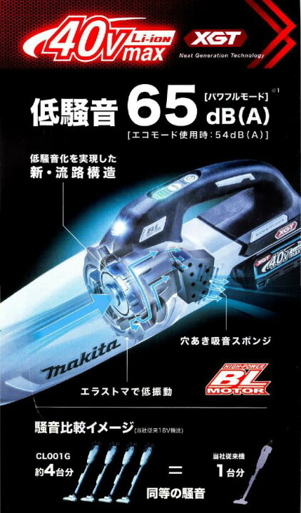 楽天市場】【正規店】 マキタ 40V コードレス掃除機 充電式クリーナー 