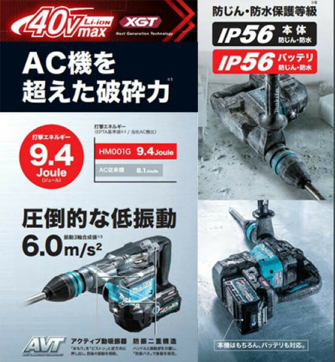 楽天市場】【正規店】マキタ 充電式ハンマ HM001GRMX 40V makita 