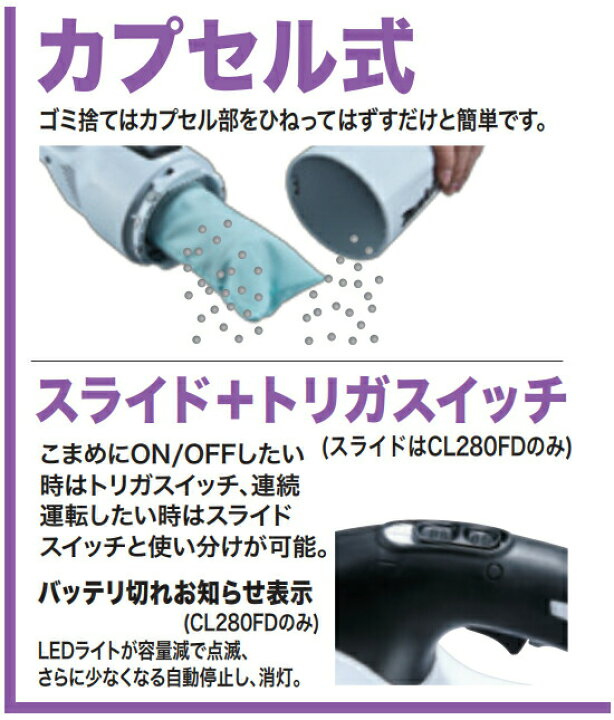 楽天市場】【正規店】 マキタ 充電式クリーナー CL280FDFCW白 