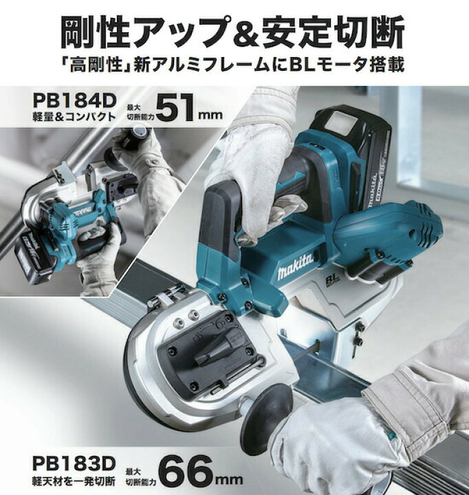 楽天市場】【正規店】 マキタ 充電式ポータブルバンドソー PB183DZ 