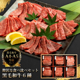 黒毛和牛6種セット 焼肉 お肉 ギフト やまなか家 やまなかや サーロイン うで もも リブロース バラ カルビ